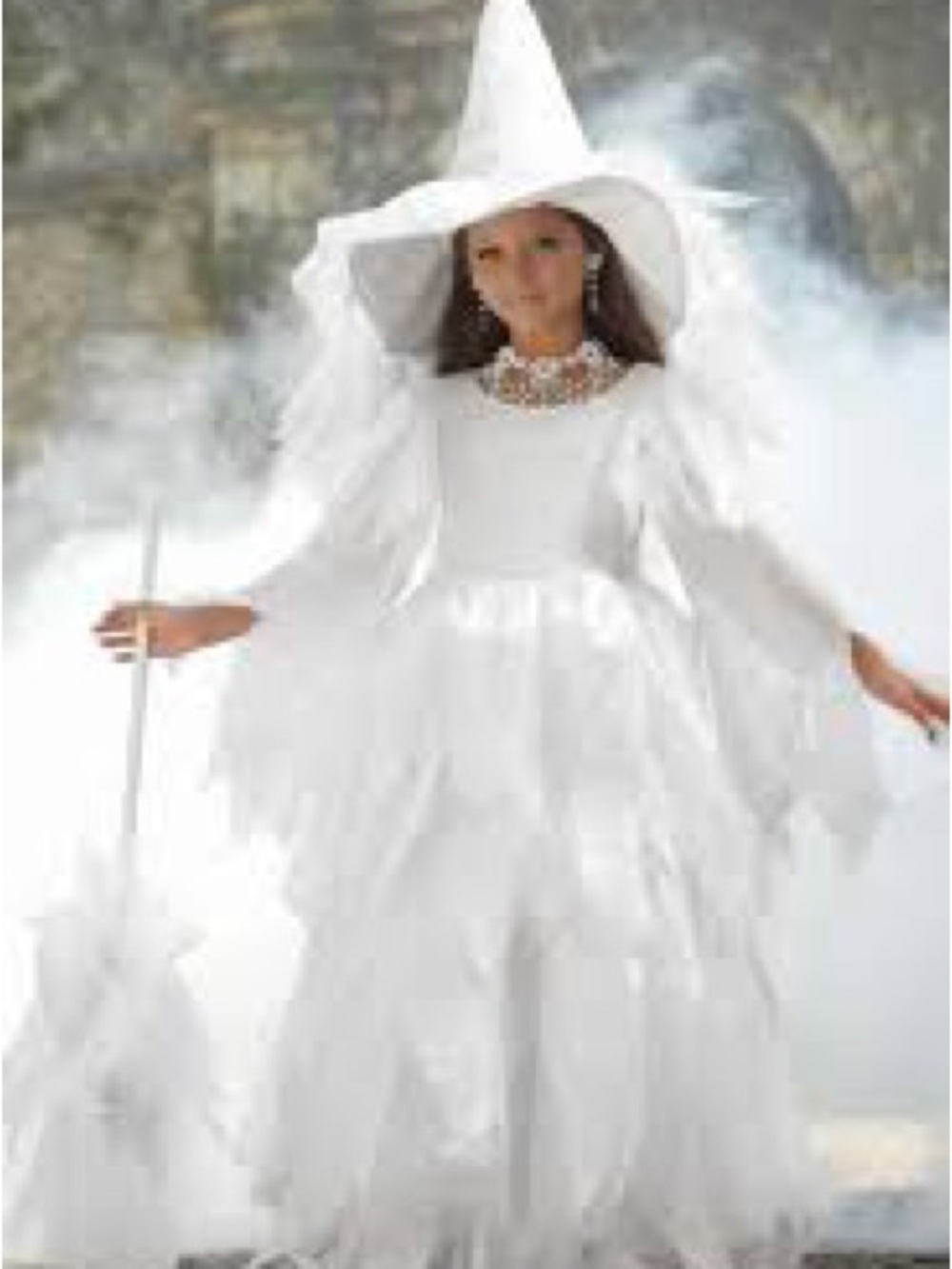 Chasing Fireflies Midnight Witch White Girls' Ghostly Costume Dress